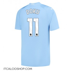 Manchester City Jeremy Doku #11 Prima Maglia 2023-24 Manica Corta